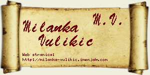 Milanka Vulikić vizit kartica